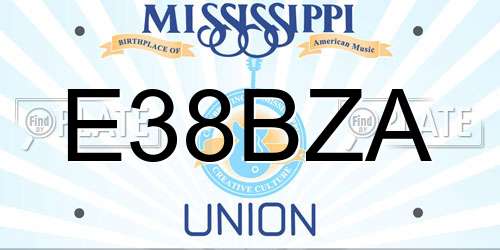 E38BZA Mississippi License Plate