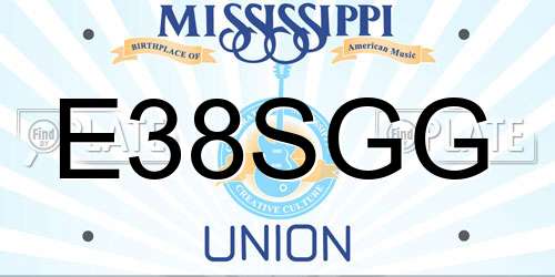 E38SGG Mississippi License Plate