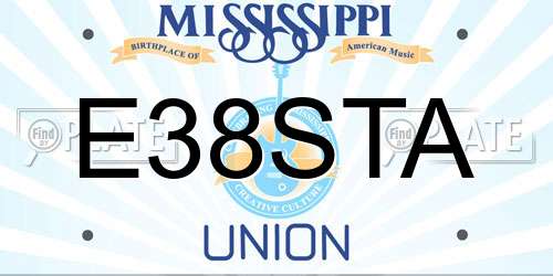 E38STA Mississippi License Plate