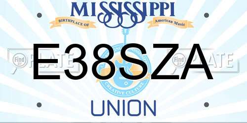 E38SZA Mississippi License Plate