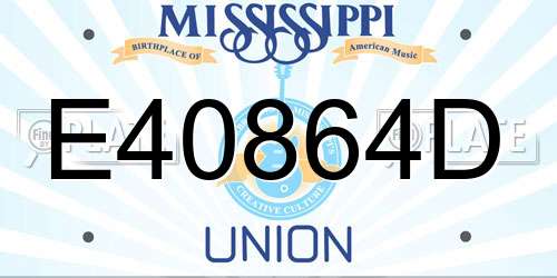 E40864D Mississippi License Plate