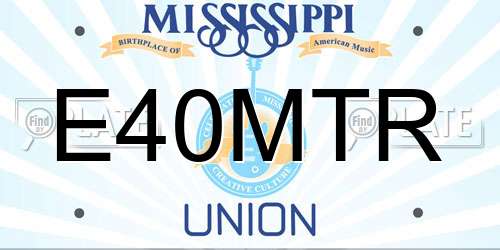 E40MTR Mississippi License Plate