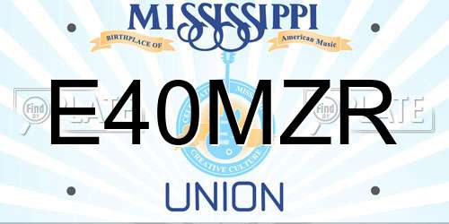 E40MZR Mississippi License Plate