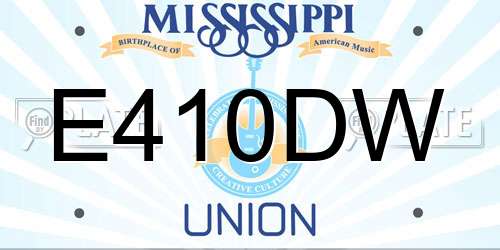 E410DW Mississippi License Plate