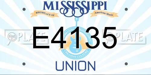 E4135 Mississippi License Plate