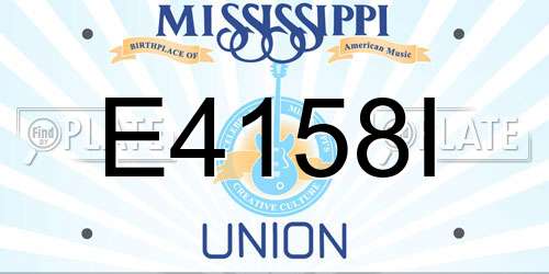 E4158I Mississippi License Plate