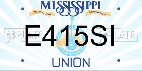 E415SI Mississippi License Plate