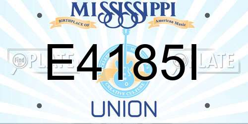 E4185I Mississippi License Plate