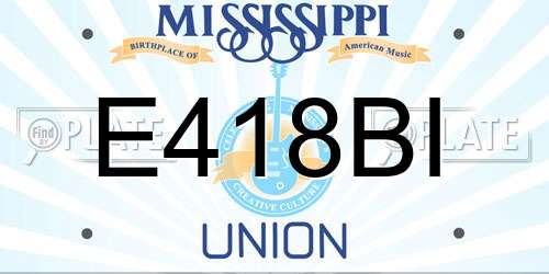 E418BI Mississippi License Plate
