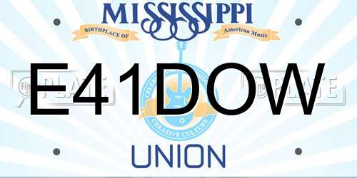 E41DOW Mississippi License Plate