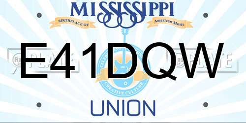 E41DQW Mississippi License Plate