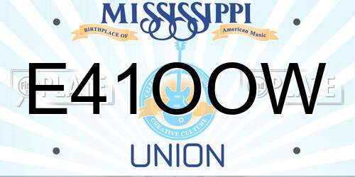 E41OOW Mississippi License Plate