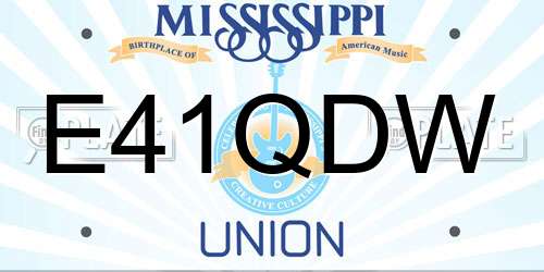 E41QDW Mississippi License Plate