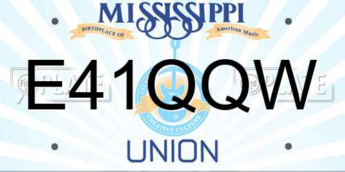 E41QQW Mississippi License Plate