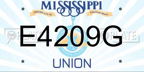 E4209G Mississippi License Plate