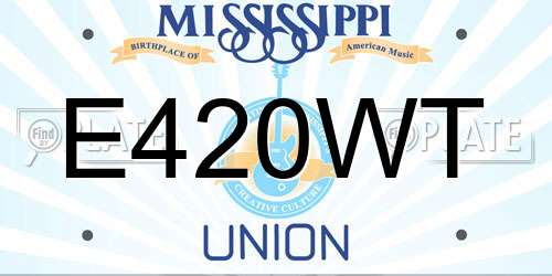 E420WT Mississippi License Plate