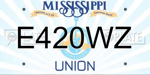 E420WZ Mississippi License Plate