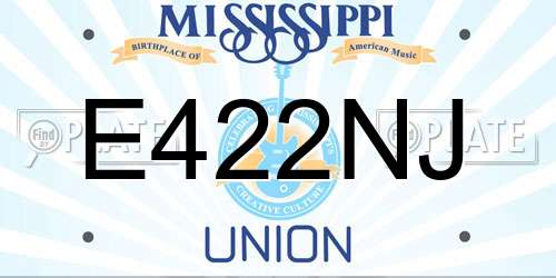 E422NJ Mississippi License Plate