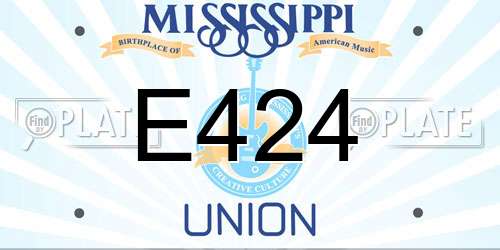 E424 Mississippi License Plate