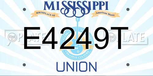 E4249T Mississippi License Plate