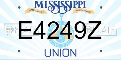 E4249Z Mississippi License Plate