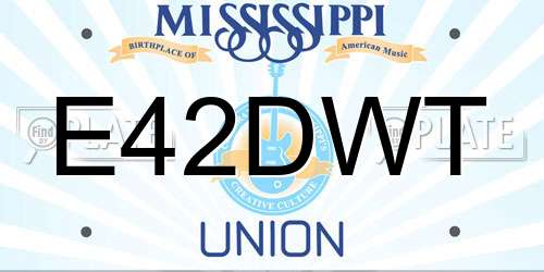 E42DWT Mississippi License Plate