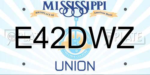 E42DWZ Mississippi License Plate