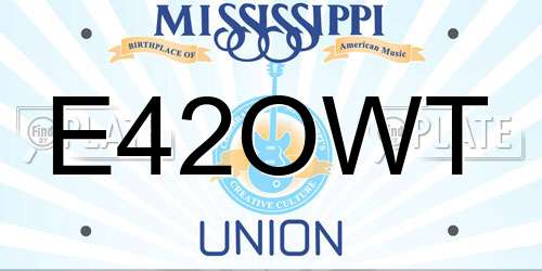E42OWT Mississippi License Plate
