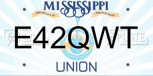 E42QWT Mississippi License Plate