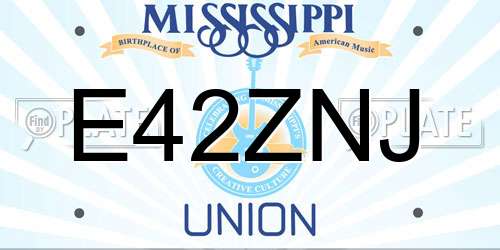 E42ZNJ Mississippi License Plate
