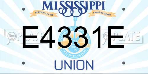 E4331E Mississippi License Plate