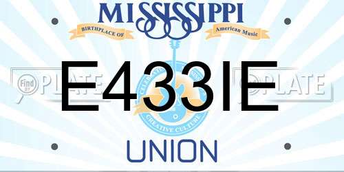 E433IE Mississippi License Plate