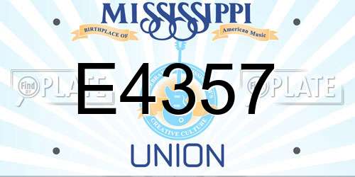 E4357 Mississippi License Plate