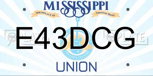 E43DCG Mississippi License Plate