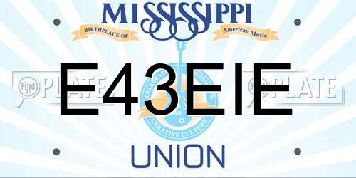 E43EIE Mississippi License Plate