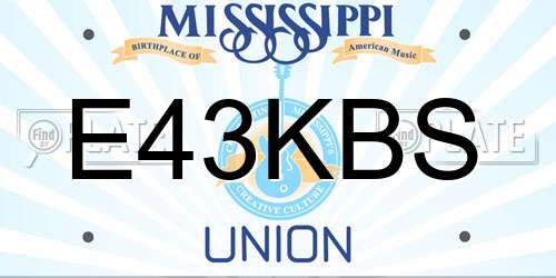 E43KBS Mississippi License Plate