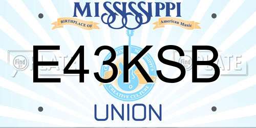 E43KSB Mississippi License Plate