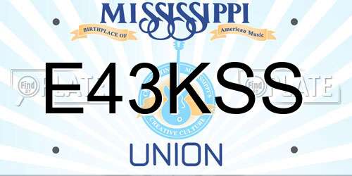 E43KSS Mississippi License Plate