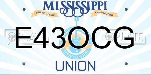 E43OCG Mississippi License Plate