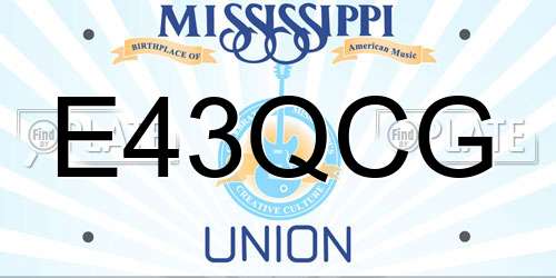 E43QCG Mississippi License Plate