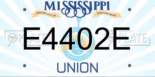 E4402E Mississippi License Plate