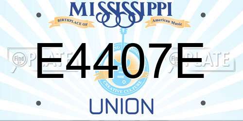 E4407E Mississippi License Plate
