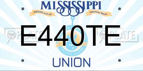 E440TE Mississippi License Plate