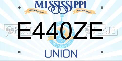 E440ZE Mississippi License Plate