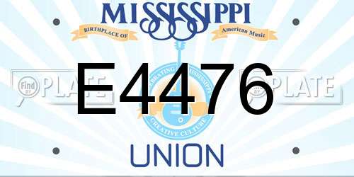 E4476 Mississippi License Plate