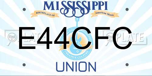 E44CFC Mississippi License Plate