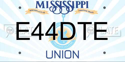 E44DTE Mississippi License Plate