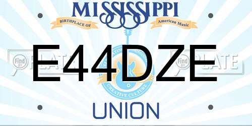 E44DZE Mississippi License Plate