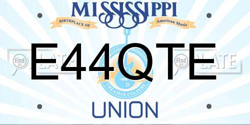 E44QTE Mississippi License Plate
