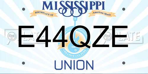 E44QZE Mississippi License Plate